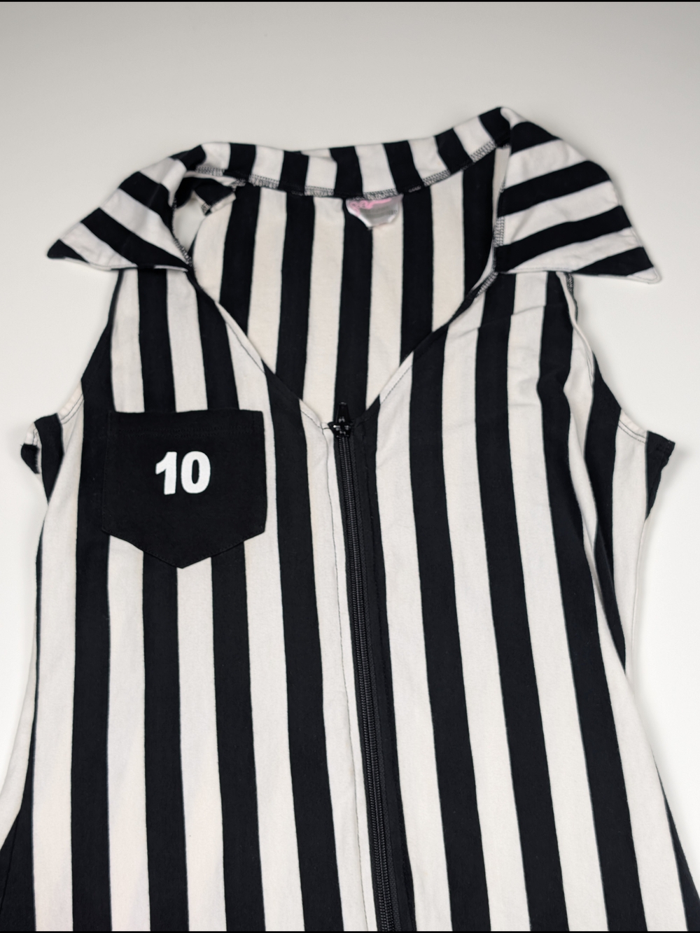 Elegant Moments Referee Costume Dress Black White Full Zip Front Size S/M - Picture 2 of 9